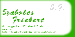 szabolcs friebert business card